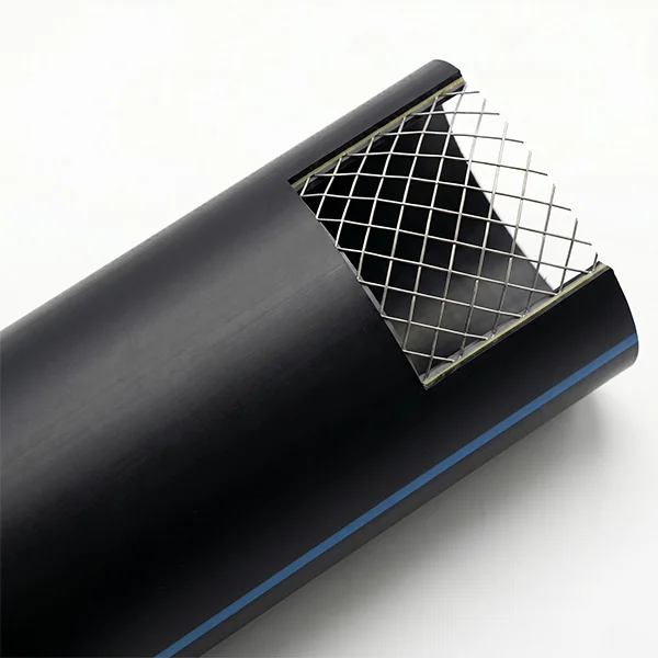HDPE steel wire mesh reinforced PE composite pipe for fire protection farmland drainage and irrigation PE polyethylene composite pipe pressure-resistant water supply pipe – view 1