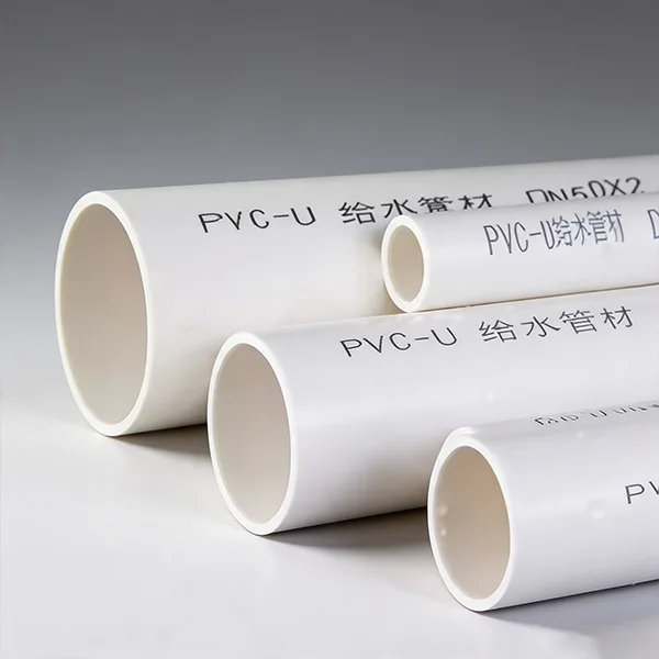 White PVC-U plastic solid wall silencer engineering buried underground water sewage drainage pipe upvc large diameter drainage pipe – view 1